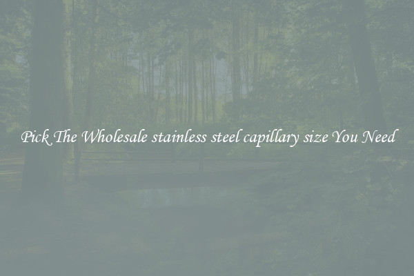 Pick The Wholesale stainless steel capillary size You Need