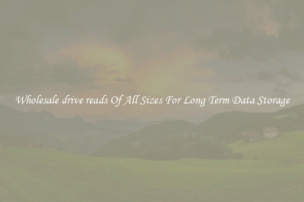 Wholesale drive reads Of All Sizes For Long Term Data Storage