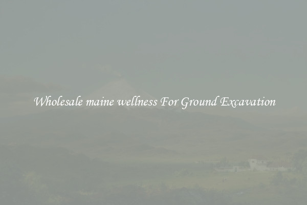 Wholesale maine wellness For Ground Excavation
