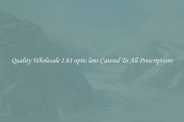 Quality Wholesale 1.61 optic lens Catered To All Prescriptions