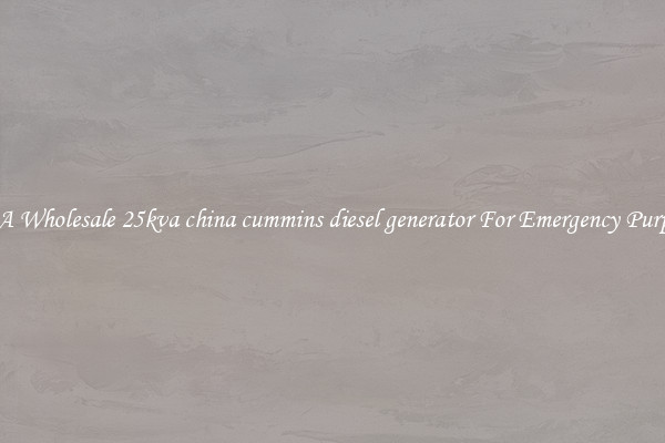 Get A Wholesale 25kva china cummins diesel generator For Emergency Purposes
