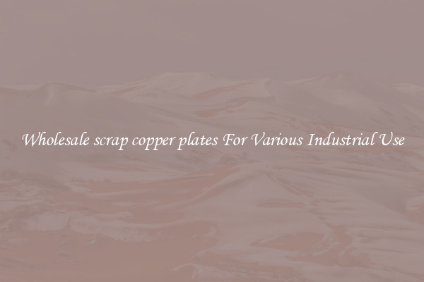 Wholesale scrap copper plates For Various Industrial Use
