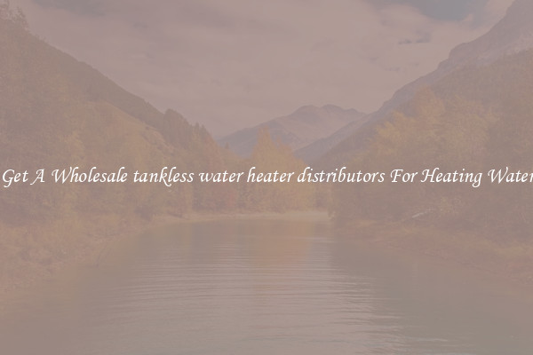 Get A Wholesale tankless water heater distributors For Heating Water