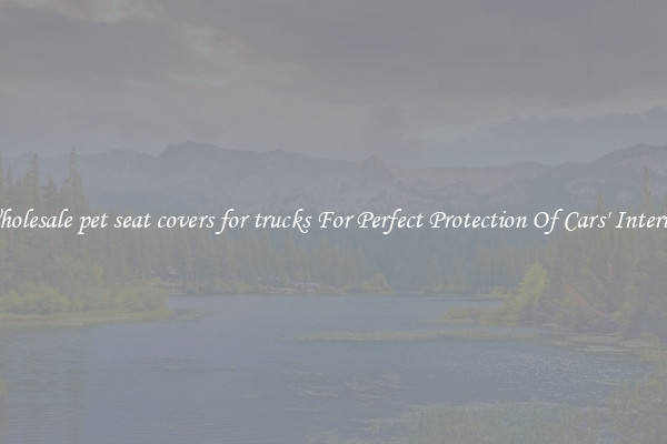 Wholesale pet seat covers for trucks For Perfect Protection Of Cars' Interior 