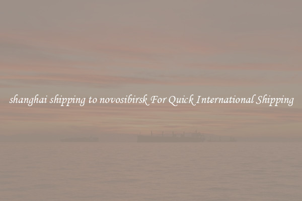 shanghai shipping to novosibirsk For Quick International Shipping