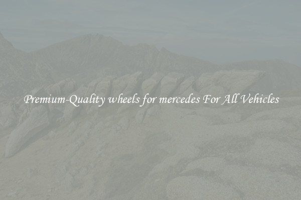 Premium-Quality wheels for mercedes For All Vehicles